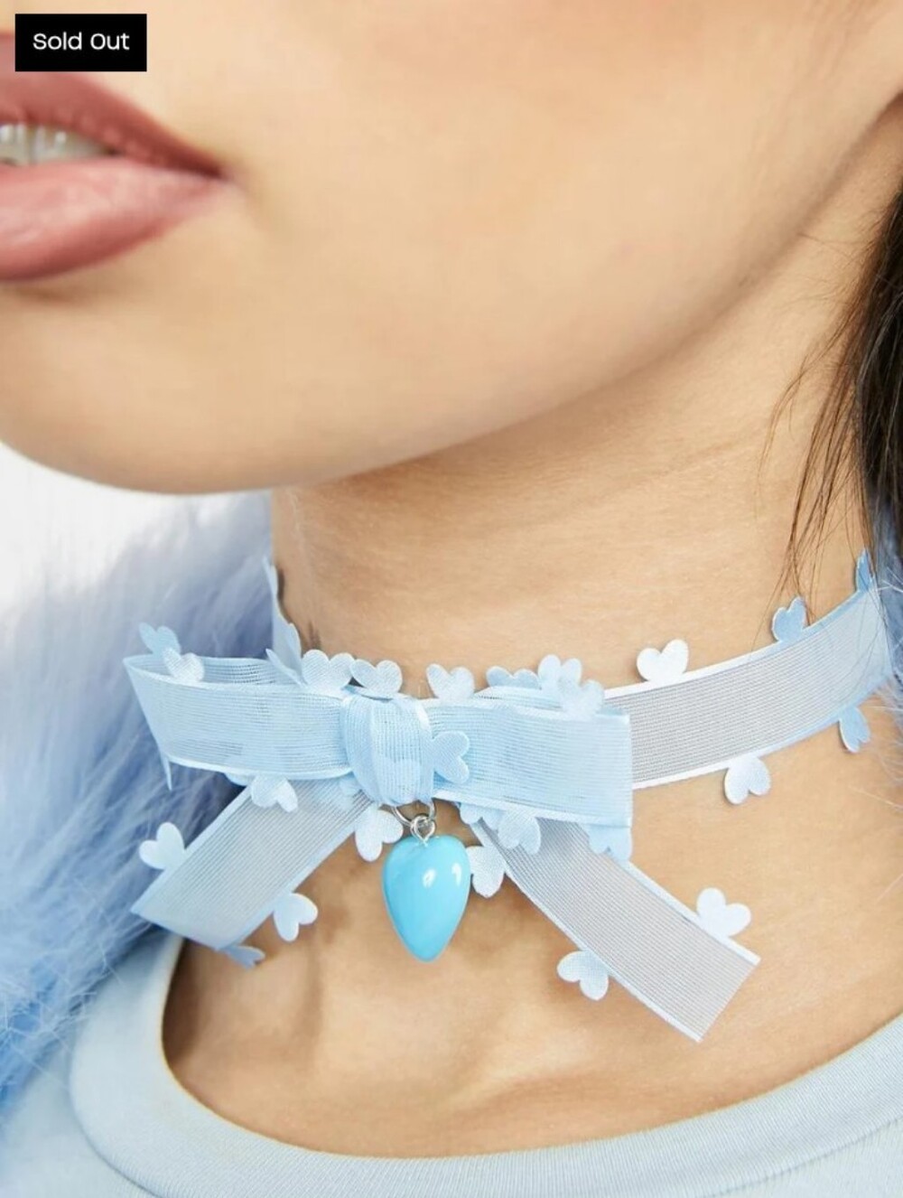 Sky Cuter and Prettier Hearts Choker Necklace By Dolls Kill